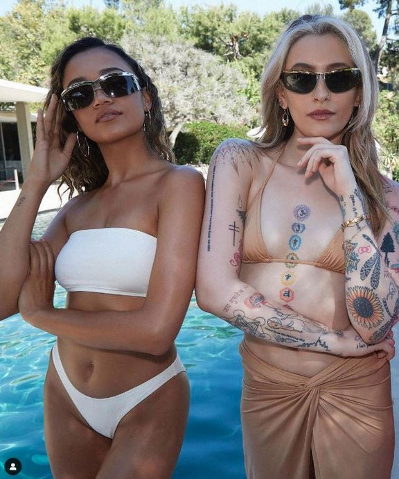 Paris Jackson and Madison Bailey wear Renauld at the Skims Pool Party